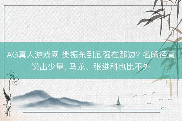 AG真人游戏网 樊振东到底强在那边? 名嘴径直说出少量, 马龙、张继科也比不外