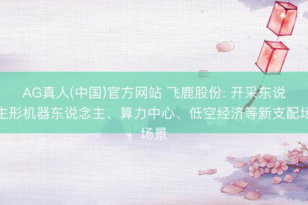 AG真人(中国)官方网站 飞鹿股份: 开采东说念主形机器东说念主、算力中心、低空经济等新支配场景