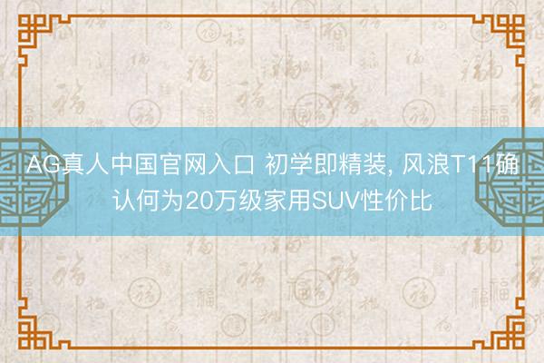 AG真人中国官网入口 初学即精装， 风浪T11确认何为20万级家用SUV性价比