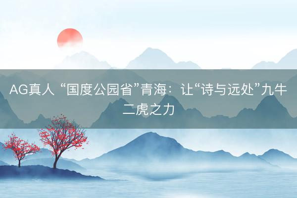 AG真人 “国度公园省”青海:让“诗与远处”九牛二虎之力