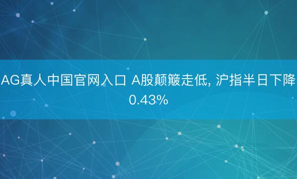 AG真人中国官网入口 A股颠簸走低, 沪指半日下降0.43%