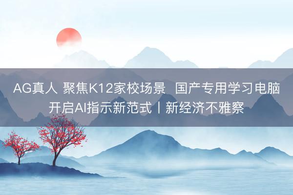 AG真人 聚焦K12家校场景  国产专用学习电脑开启AI指示新范式丨新经济不雅察